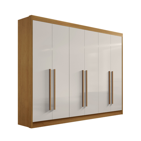Guarda Roupa Casal Athos 6 Portas em Mdf Cinamomo Off White