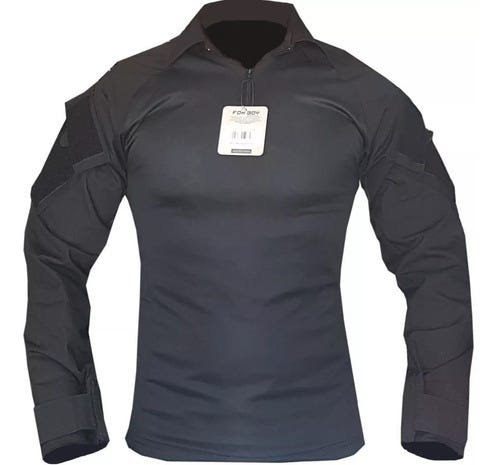 Combat Shirt Preta Reforçada Rip Stop Foxboy Tamanho M - 1