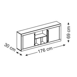 Estante Armário Multiuso Organizador 2 Portas Nichos Branco - 4