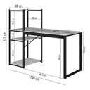 Ver imagem 3 de Mesa Gamer Escrivaninha Home Office Prateleiras
