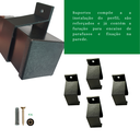 Ver imagem 5 de Kit p/ Porta Correr Trilho Alumínio 35x35 3,00m Preto