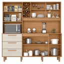 Ver imagem 2 de Armário para Cozinha Kit Max 181 Cm 6 Portas 3 Gavetas Cinamomo Areia Fosco - Zanzini