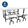 Mesa Refeitorio 6 Lugares 80X1.80x150 Banco Retratil Branco - Motiva - 2
