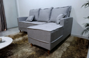 Ver imagem 3 de Sofá com Chaise Bolonha Linho Cinza 05