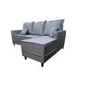 Ver imagem 2 de Sofá com Chaise Bolonha Linho Cinza 05