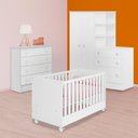 Ver imagem 1 de Conjunto Berço Mini Cama, Guarda Roupa C/ Cômoda e Cômoda Branco