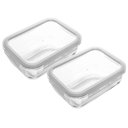 Ver imagem 1 de Kit 2 Potes Herméticos Vidro com Tampa 640ml Lyor Transparente 17cm Porta Mantimentos