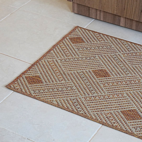 Tapete Passadeira Sisal Lancer 120x66cm Antiderrapante: Terracota PS36