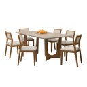 Ver imagem 1 de Mesa de Jantar Trento com 6 Cadeiras Bella Bege 160cm