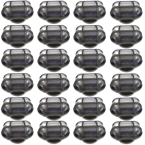 Kit 24 Luminarias Tartaruga Lente Cristal Arandela Cor Preta