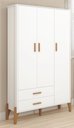 Ver imagem 1 de Roupeiro Infantil Quarto de Bebê Elegante Iris Retro 100%MDF:Branco
