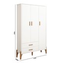Ver imagem 3 de Roupeiro Infantil Quarto de Bebê Elegante Iris Retro 100%MDF:Branco
