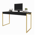 Ver imagem 3 de Mesa para Escritório com Estrutura Metálica Diretor 1,50 cm - Preto/Dourado