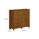 Ver imagem 2 de Cômoda São Paulo 6 Gavetas MDF com Puxador de Madeira Cinamomo Leifer Móveis