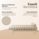 Ver imagem 4 de Couch Barcelona Couro Sintético Linha Premium Sala Recepção Design Clássico Luxo Moderno - Bege