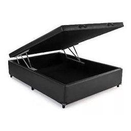 Cama Box Baú Casal 138x188 Corino Preto - 1