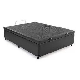 Cama Box Baú Casal 138x188 Corino Preto - 2