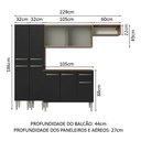 Ver imagem 4 de Armário de Cozinha Completa 229cm Rustic/Preto Emilly Madesa 08