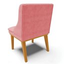 Ver imagem 7 de Kit 10 Cadeiras Estofadas para Sala de Jantar Base Fixa de Madeira Castanho Lia Suede Rosê - Ibiza