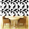 Papel Parede Triângulos Geométrico Preto Cinza Branco Sala - 3
