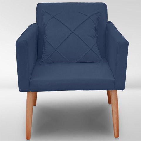 Cadeira Poltrona para Sala Quarto Confortável e Reforçada Agata :azul