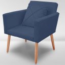 Ver imagem 5 de Cadeira Poltrona para Sala Quarto Confortável e Reforçada:azul