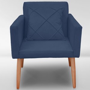 Cadeira Poltrona para Sala Quarto Confortável e Reforçada:azul