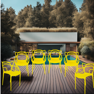 Kit 6 Cadeira Allegra Amarela Sala de Jantar, Cozinha e Restaurante