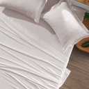 Ver imagem 3 de Jogo de Cama King 4 Peças Toque Acetinado Branco