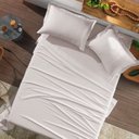Ver imagem 1 de Jogo de Cama King 4 Peças Toque Acetinado Branco