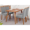 Ver imagem 1 de Conjunto: Mesa de Cozinha Adele Tampo Madeirado 130x80cm e 4 Cadeiras Paola Carvalho/cinamomo -