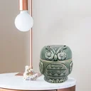 Ver imagem 2 de Pote Decorativo Cerâmica Coruja Retrô Verde 17 X 12