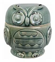 Ver imagem 1 de Pote Decorativo Cerâmica Coruja Retrô Verde 17 X 12