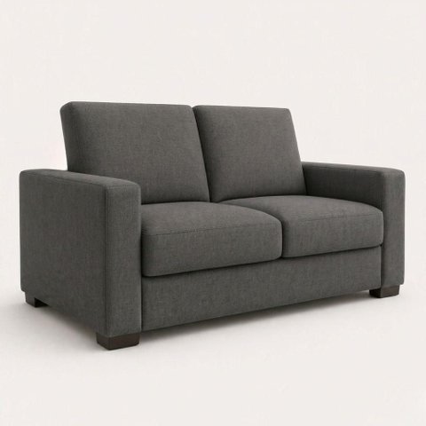 Sofá Namoradeira 2 Lugares 160cm Linho Cinza Chumbo Black House Decor