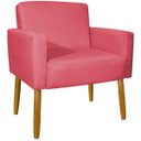 Ver imagem 4 de Poltrona Hope Decorativa Confortável para Sala Quarto Recepção Tecido Suede Pés Palito