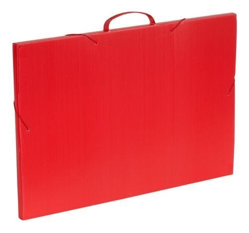 Kit 3 Maletas Plástico Corrugado Arquiteto A2 Polycart 25mm - Vermelho - 1