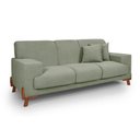 Ver imagem 2 de Sofá Milão 3 Lugares Fixo 209cm Verde Oliva Bouclê Clássico Linho Casa Imperial