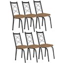 Ver imagem 1 de Kit 6 Cadeiras Aço Carbono Tubular Metálica Acabamento Fosco D-28 Julia Preto/rattan