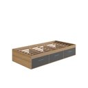 Ver imagem 5 de Cama de Solteiro com 3 Gavetas Genebra Mel Grafite