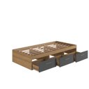 Ver imagem 4 de Cama de Solteiro com 3 Gavetas Genebra Mel Grafite