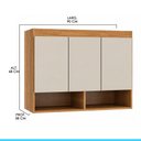 Ver imagem 3 de Armário Aéreo de Lavanderia 3 Portas Menu Móveis Carvalho/Champanhe