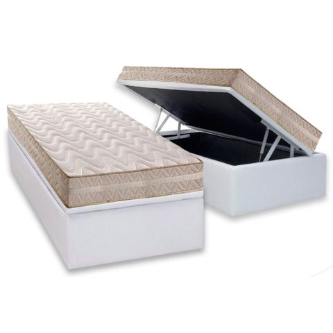 Conjunto Box Baú Solteiro: Colchão Espuma Paropas D28 / Master Ag80 Clean Double Face 17 + Base