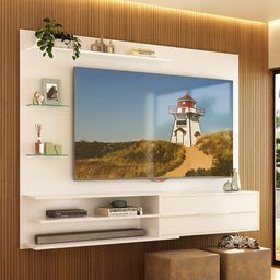 Painel para Tv até 65 Polegadas 1 Porta e Prateleiras Multimóveis Mp1064 - Branco - 2