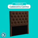 Ver imagem 5 de Cabeceira Estofada Solteiro Luna Nature Material Sintético Marrom 88x136