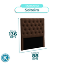 Ver imagem 4 de Cabeceira Estofada Solteiro Luna Nature Material Sintético Marrom 88x136