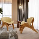 Ver imagem 2 de Kit 2 Poltronas Decorativa Orgânica Sala Living Kadosh L02 Couríssimo Fendi - Lyam Decor
