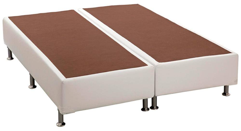 Base de Cama Box Courino Branco Queen 158 cm (LARG) Alta - 42769