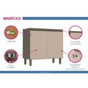 Ver imagem 6 de Balcão Cozinha p/Cooktop Connect c/2 Portas s/Tampo 80x52x81cm Duna/Cristal - Henn