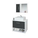 Ver imagem 1 de Gabinete Banheiro Malibu 50 Cm Armário com Cuba e Espelheira:titanium