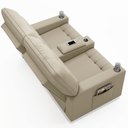 Ver mais imagens de Poltrona de Cinema Reclinável 2 Lugares Baú Usb Mallie Fh9 Veludo Bege - Mpozenato